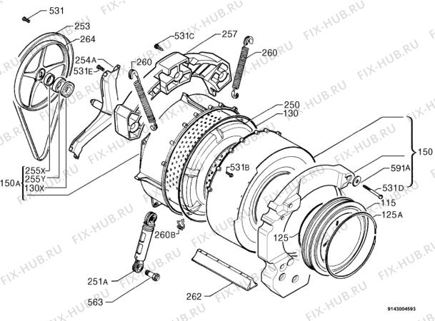 Взрыв-схема стиральной машины Privileg 193267_8298 - Схема узла Functional parts 267